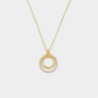 Goldair Gold Plated Sterling Silver Cubic Zirconia Double Circle Pendant