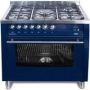 Professional 900 Gas/electric Stove With Multifunction Oven Navy Blue And Brushed Stainless Steel