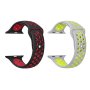 Silicone Strap For Apple Watch- Red/black + Grey/yellow- M/l