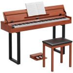 Umomo U-728 88 Weighted Key Digital Piano With Metal Stand Beginner Keyboard Piano With Piano Bench Full Size Heavy Hammer Weigh