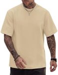 Herberton Men's Oversize Tshirt Thick Tee-shirt Heavyweight Plain Color Round Neck Novelty Gym Stretchy Summer Cool Tee Tops Bei