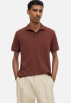 Regular Fit Piqu Polo Shirt - Dark Brown