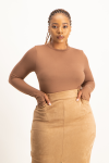 Lucy Long Sleeve Bodysuit - Mocha - L
