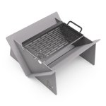 Fire Pit With Carrier And Grill Silver & Steel