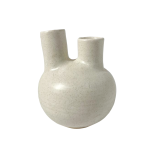 Double Stem Ball Vase - Stone Matt
