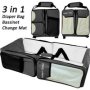3-IN-1 Portable Bassinet Diaper Bag & Changing Mat