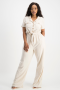 Abby Linen Jumpsuit - Stone - L