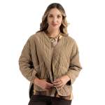 Quilted Corduroy Jacket - Beige Free