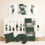 Cot Duvet Bedding – Monochrome Green Piglet Set