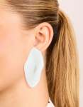 Silver Plated Organic Wrapped Large Oval Earrings