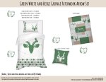 Kids Duvet Set Green White And Beige Grunge Patchwork Arrow