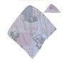 Hooded Towel Simple Grey Pink Monochrome Ellie Elephant