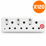 6-WAY Adaptor With 3 3-PIN And 3 2-PIN Outlets With Surge Protection Whole Pack Of 120 Units
