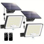 1/2 Pcs Solar Outdoor Lights 172LED 3 Modes Split Motion Sensor Outdoor Lights With Remote Control Outdoor Wall Light Solar Floo