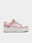 Puma Girls Rebound Femme Sneaker In White Pink And Brown - White Pink And Brown 2