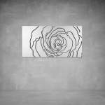 Rose Wall Art - 1040 X 535 X 20 Matt White Indoor With Leds
