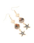 Goldair Gold Starfish & Shell Beaded Drop Earrings