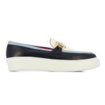 Two-tone Leather Loafers -blue