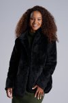Black Faux Fur Coat For Women Collared Winter Coat Rage - XXL Black