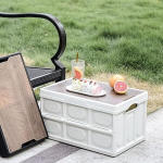Collapsible Picnic Basket With Handle - White
