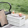 Collapsible Picnic Basket With Handle - White