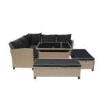 Bahamas Outdoor Corner Lounge Set - Black And Beige
