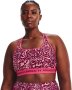 Women's Armour Mid Crossback Print Sports Bra - Penta Pink / Sm