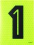 Reflective Postbox Number - 1 Fluorescent Yellow 70 X 92MM