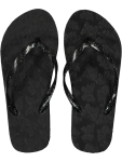 Butterfly Print Glitter Flip Flops - 12 Black