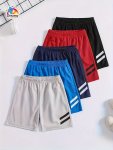 Multi-pack Boys Comfortable Creative Shorts Casual Quick-drying Shorts For Summer Outdoor