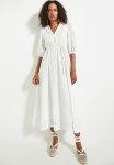 Edit Button Thru Anglaise Shirt Dress With Belt - Ivory
