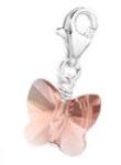 C26-28993 - 925 Sterling Silver Butterfly Swarovski Crystal Charm Dangle
