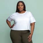 Plus Size Joy & Ash Crop T-Shirt - White