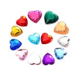 60PCS 1.2CM 0.47IN Heart Rhinestone Flatback Acrylic Fancy Shape Strass Stones For Clothing Crafts Decorations
