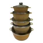 Smte Non Stick 10 Piece Cookware Pot Set Gold With Keychain