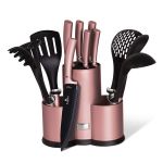 12-PIECE Knife & Kitchen Utensils Set With Stand - Purple