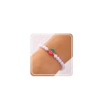 Cute 3D Strawberry Charm Bracelets For Women Kawaii Dainty Cherry Heart Pearl Statement Bracelet Adjustable Summer Fashion Fruit