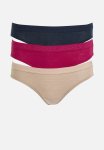Jockey Tonal 3 Pack Bikini - Navy red taupe