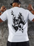 Men's Pokers Print T-Shirt Casual Short Sleeve Crew Neck Tee Men's Clothing For Outdoor