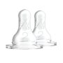 Level 2 Silicone Narrow Bottle Nipples 2 Pack