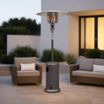 Alva Gas Split Pole Patio Heater Brushed Silver