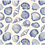 Printed Runner Coastal Toile Shells