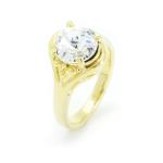 Goldair Gold Tone Ring With Clear Centre Stone