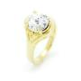 Goldair Gold Tone Ring With Clear Centre Stone