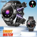 Cyberdyer Mens Smartwatches For Android With Smartwatch And Wireless Earphones 2-IN-1 Smart Watches With 400MAH Battery Great Gi