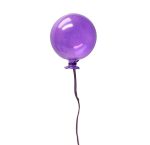 6PC Glass Balloon Purple 8X8 Cm