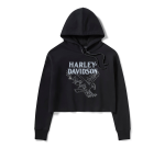 Women’s Bling Raw Edge Hoodie – Harley Black