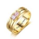 CRI103587 - Gold Plated 925 Sterling Silver Personalized Ring