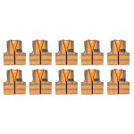 Vest Reflective Fluorescent Zip Pocket Medium 10 Pack