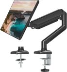 Toxiya Monitor Stand Adjustable Dual Monitor Desk Mount For 13-32 Inch Screens Full Motion Vesa Mount With C Clamp Grommet Base Tilt Swivel Rota